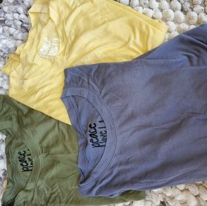 3 peace love world tshirt
